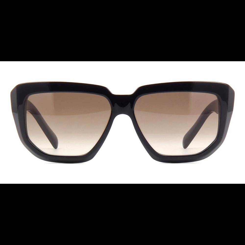 New CELINE Cat Eye / Rectangular Sunglasses Shiny Black Acetate